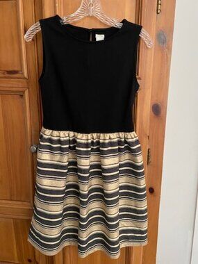 J. Crew Crewcuts Black and Gold Party Dress Size 14 Girl